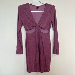 Wild Fable Cut Out Glitter Purple Bodycon Dress M